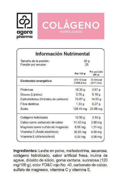 Colágeno Hidrolizado – Sabor Fresa 500 g