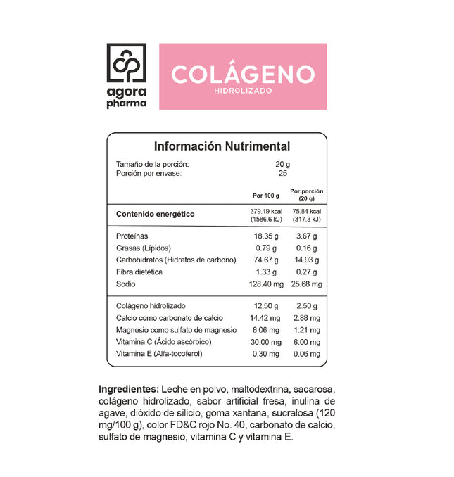 Colágeno Hidrolizado – Sabor Fresa 500 g