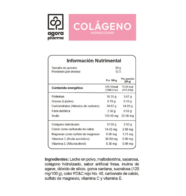 Colágeno Hidrolizado – Sabor Fresa 250 g