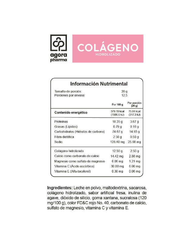 Colágeno Hidrolizado – Sabor Fresa 250 g