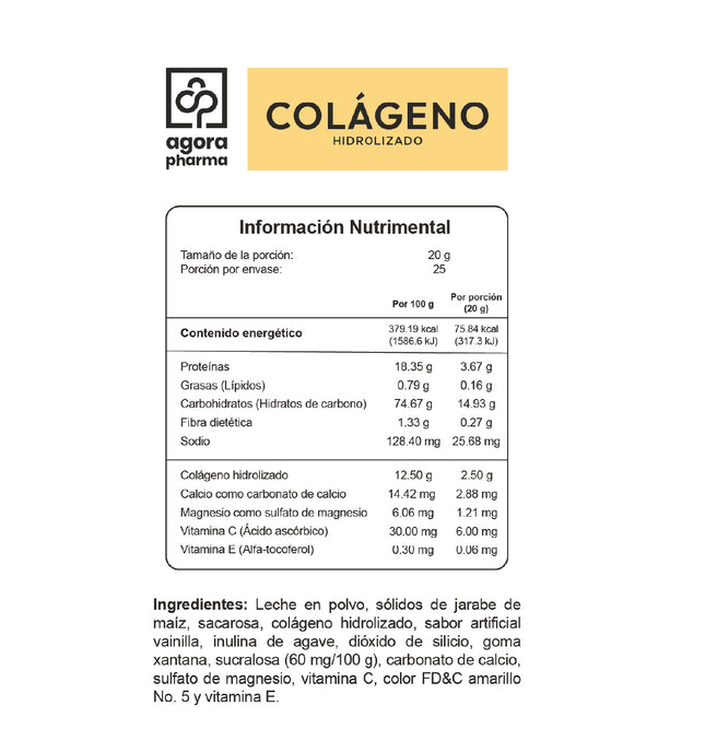 Colágeno Hidrolizado – Sabor Vainilla 500 g