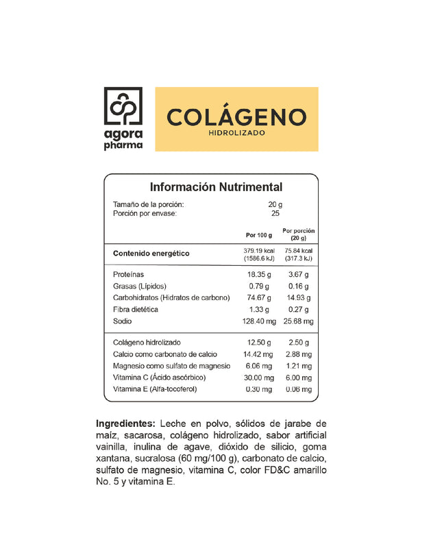 Colágeno Hidrolizado – Sabor Vainilla 500 g