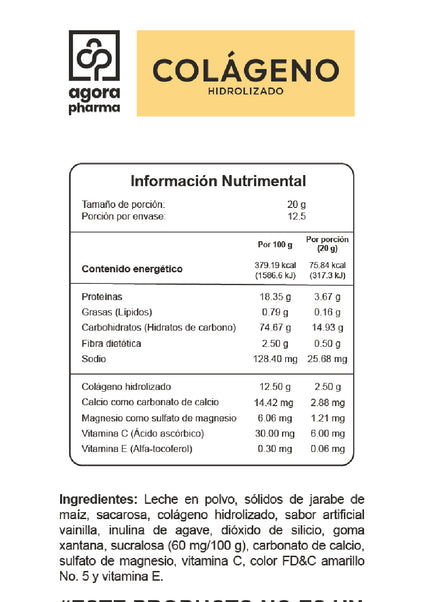 Colágeno Hidrolizado – Sabor Vainilla 250 g
