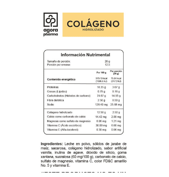 Colágeno Hidrolizado – Sabor Vainilla 250 g
