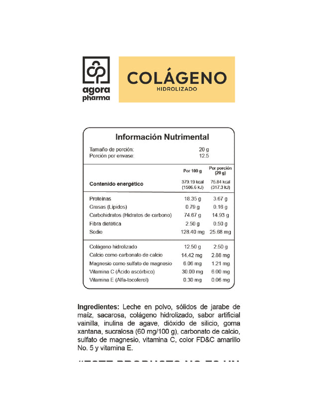 Colágeno Hidrolizado – Sabor Vainilla 250 g