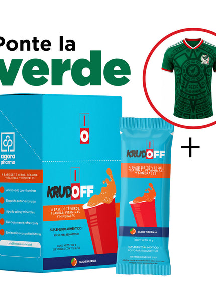 🇲🇽 KrudOFF Naranja 15 sobres + Jersey de México